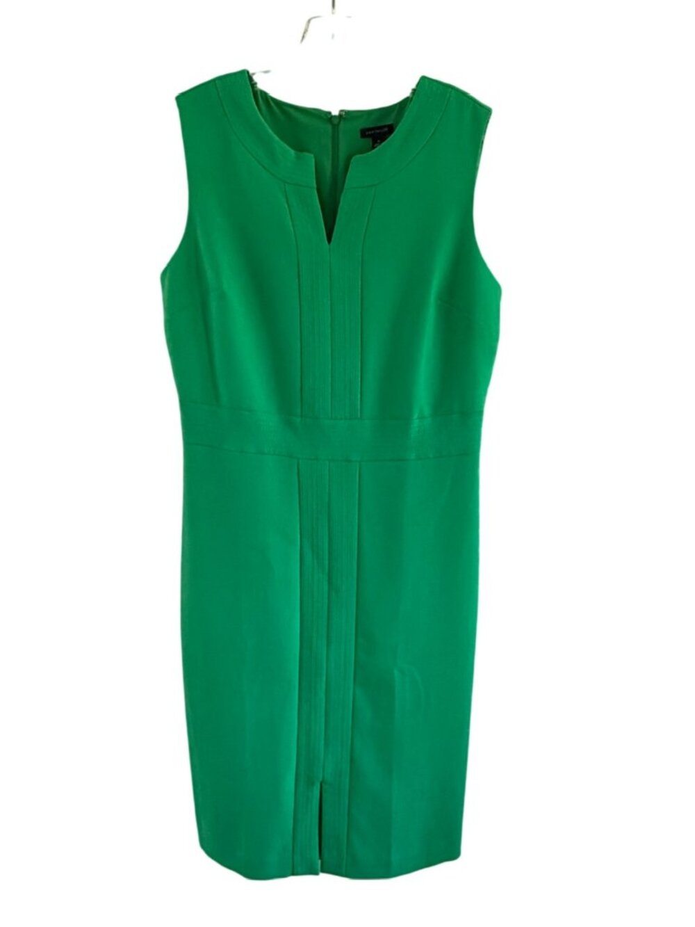 Ann Taylor Green Sleeveless Stitch Sheath Dress V-Neck Career Dress NWT Size 10